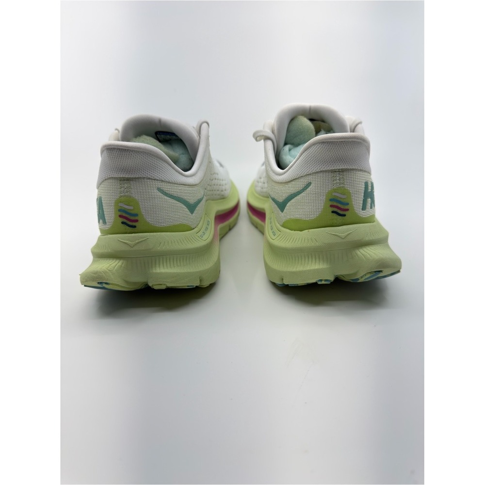 Hoka Womens 8 White Kawana Running Shoes Sneakers Teal Pink Lime Green - Picture 3 of 10